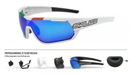 ΓΥΑΛΙΑ SALICE 016ITARWP WHITE-ITA ΜΕ ΦΑΚΟΥΣ Polarized Mirror Hydro blue + ΔΩΡΟ 2 Extra Φακοί