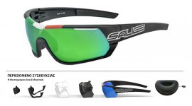 ΓΥΑΛΙΑ SALICE 016ITARWX BLACK-ITA ΜΕ ΦΑΚΟΥΣ Mirror Photocromic by NXT cat.1-3 + ΔΩΡΟ Rainbow green